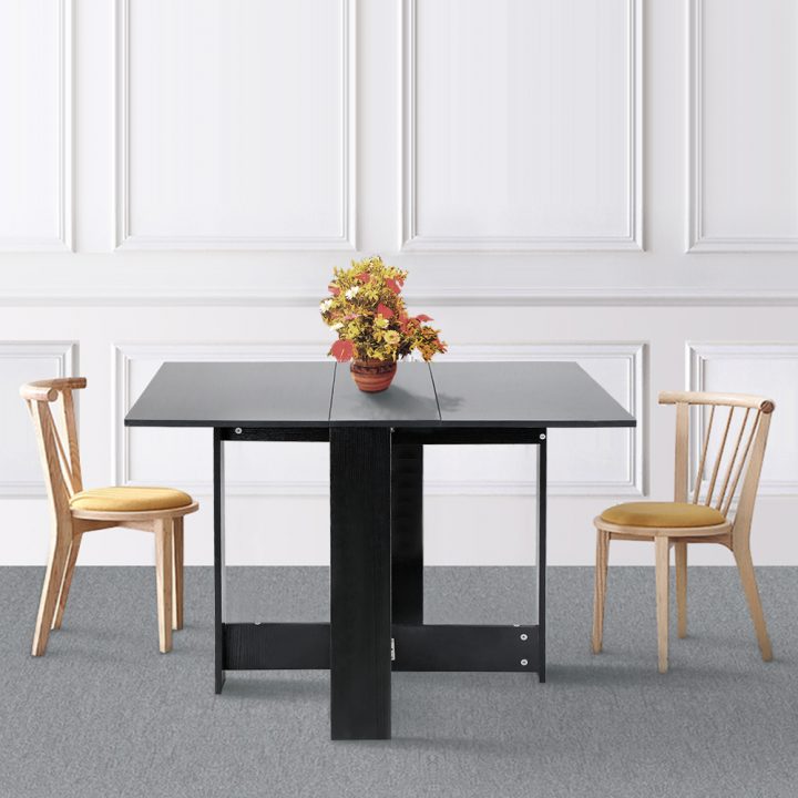 Noir Table Pliante Pliable De Cuisine, Salon Salle À pour Ikea Table De Salle Pliante