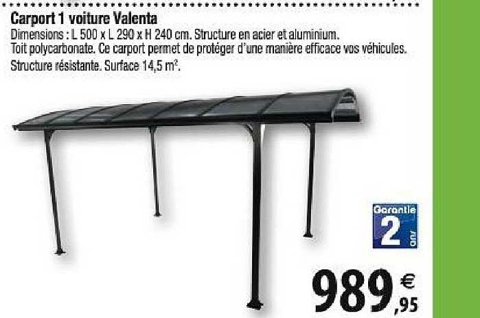 Offre Carport 1 Voiture Valenta Chez Tridome serapportantà Brico Cash Carport