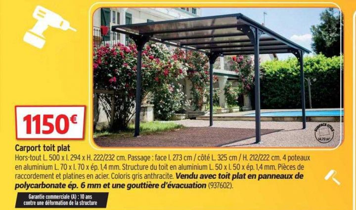 Offre Carport Toit Plat Chez Bricorama dedans Brico Cash Carport