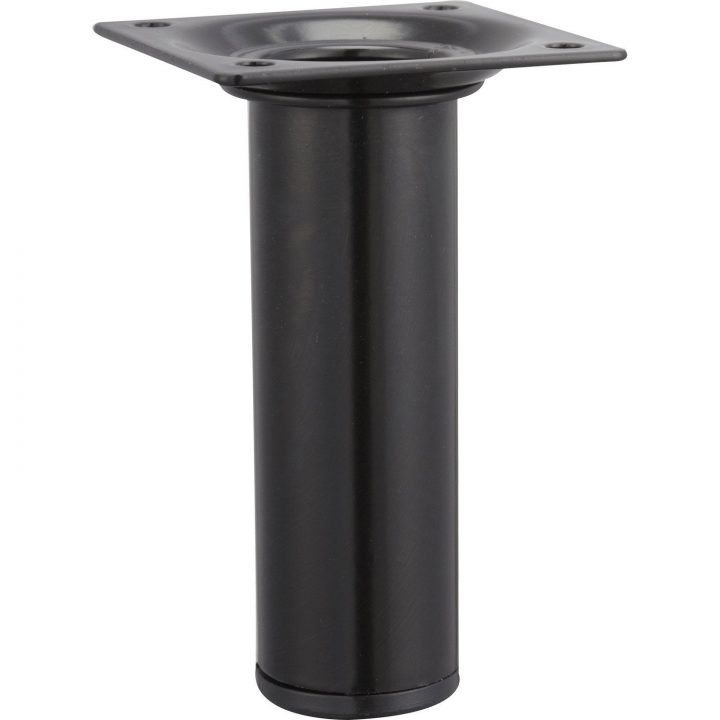 Pied De Meuble Cylindrique Fixe Acier Époxy Noir, 10 Cm dedans Pieds De Douche Leroy Merlin
