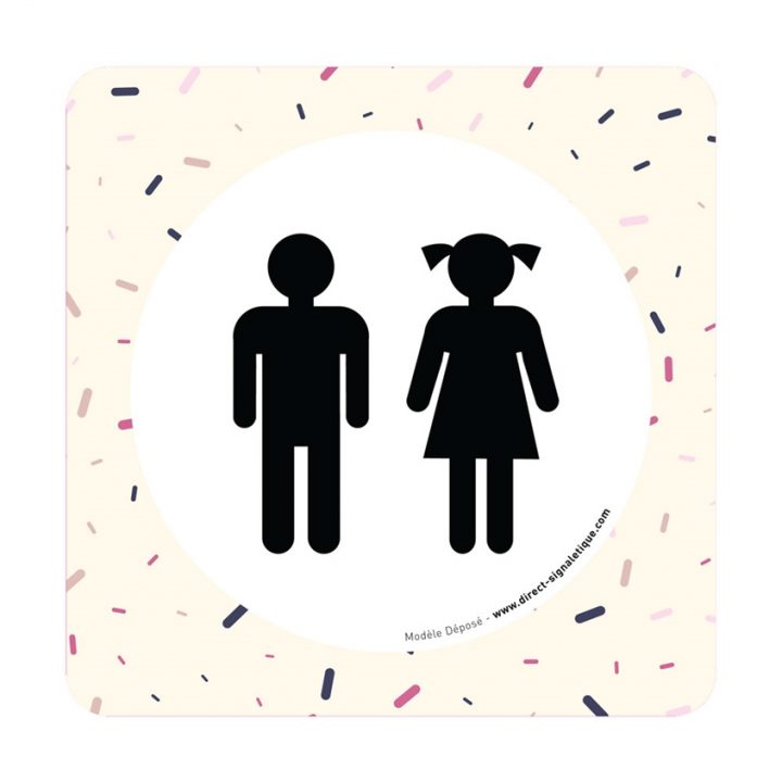 Plaque De Porte Toilette Garçons Et Filles, Mosaïque serapportantà Signaletique Toillettes Filles