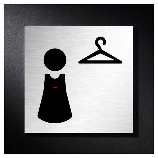 Plaque De Porte Vestiaires Femmes Pictogramme – 4Mepro intérieur Signaletique Toillettes Filles