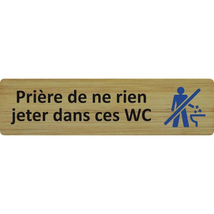 Plaque Porte Standard 45X170Mm " Prière De Ne Rien Jeter concernant Affiche Ne Rien Jeter Dans Les Toilettes