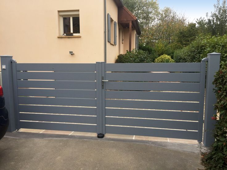 Portail Aluminium Battant Gris Rioz² Jardimat | Portail tout Portillon Pvc Gris Anthracite