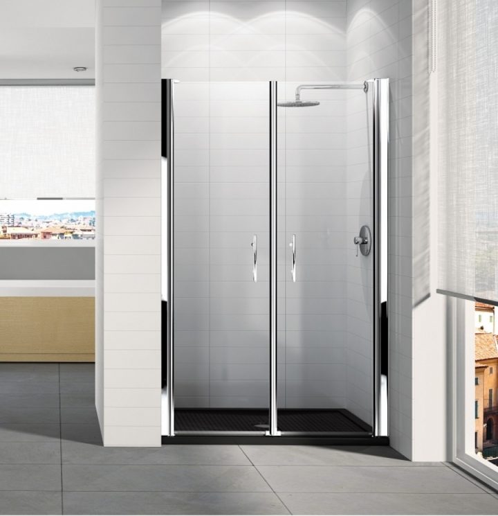 Porte De Douche À 2 Battants Young 2B 120 À 126 à Porte De Douche De Type Accordeon