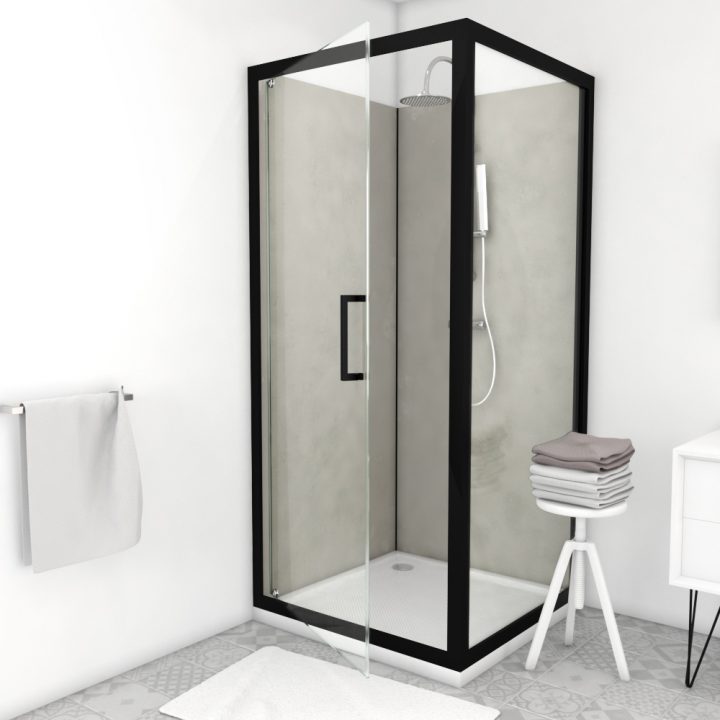 Porte De Douche Pivotante – Industriel – 80 Ou 90 Cm – Factory serapportantà Porte De Douche Zilia
