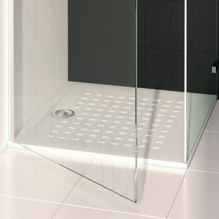 Receveur De Douche Blanc Ultraplat 2.5Cm Resisol – 80X80Cm à Pose Receveur De Douche Sensea