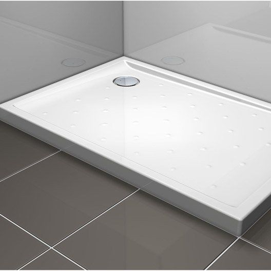 Receveur De Douche Rectangulaire L.120 X L.80 Cm, Grès intérieur Pieds De Douche Leroy Merlin