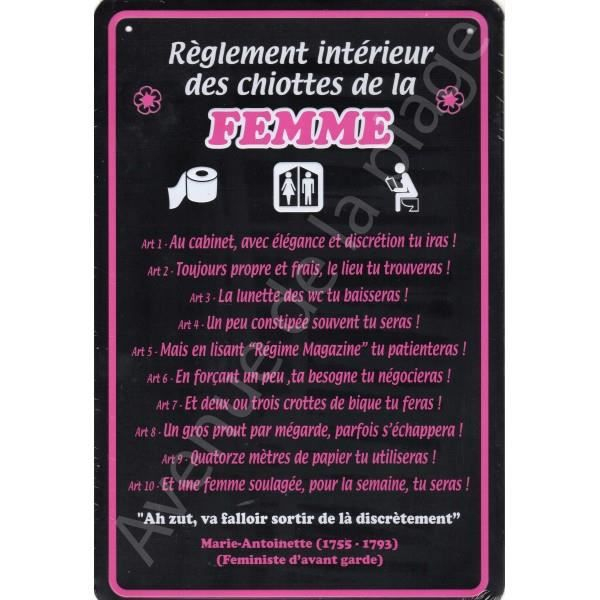 Règlement Intérieur Des Toilettes De La Femme – Achat pour Affiche Wc Hors Service Gratuites A Imprimer