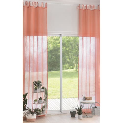 Rideau À Nouettes En Lin Corail À L'Unité 105X300 avec Maison Du Monde Rideaulin Rideau À Nouettes En Lin Corail À L'Unité 105X300 avec Maison Du Monde Rideaulin