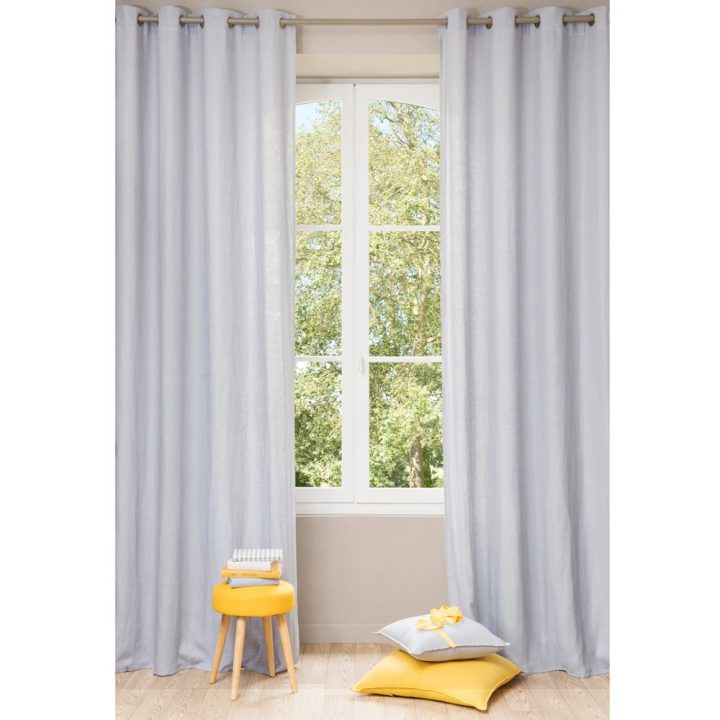 Rideau À Œillets En Lin Lavé Bleu Nuage 130 X 300 Cm destiné Maison Du Monde Rideaulin Rideau À Œillets En Lin Lavé Bleu Nuage 130 X 300 Cm destiné Maison Du Monde Rideaulin