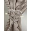 Rideau Coeurs Gris Avec Embrasse - Nri1870 | Aubry-Gaspard encequiconcerne Rideau Perle Olive Bois Compte Professionnel
