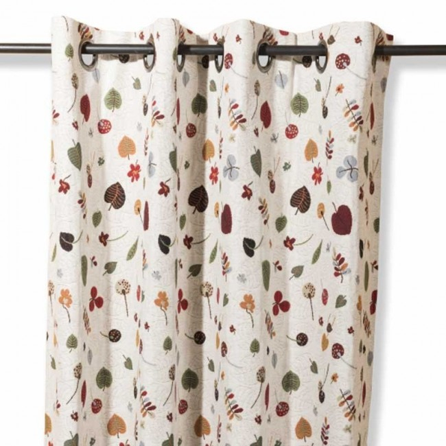 Rideau Feuille Confectionnée Avec Un Tissu Jacquard concernant Voilage Type Chalet