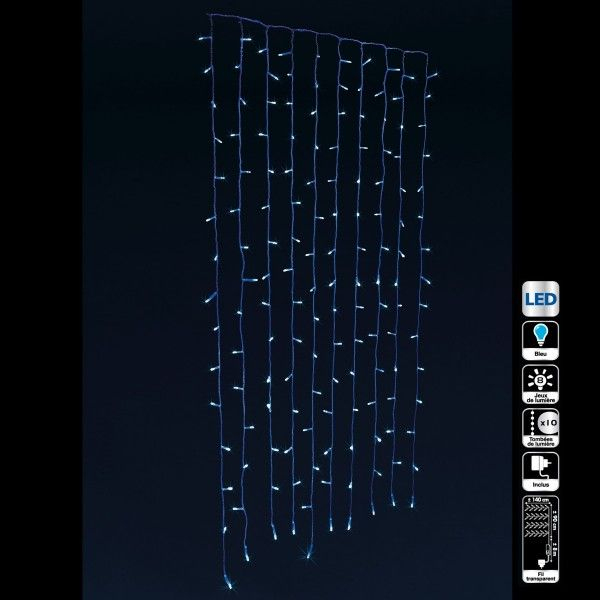 Rideau Lumineux H1,40 M Bleu 150 Led – Décoration intérieur Rideau Lumineux A Pile Gifi Catalogue