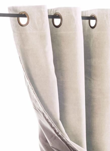 Rideau Occultant En Velours De Coton Ecru Doublé Taffetas serapportantà Rideau En Velour Lyric Paon Rideau Occultant En Velours De Coton Ecru Doublé Taffetas serapportantà Rideau En Velour Lyric Paon