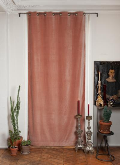 Rideau Occultant En Velours De Coton Rose Poudre dedans Rideau En Velour Lyric Paon Rideau Occultant En Velours De Coton Rose Poudre dedans Rideau En Velour Lyric Paon