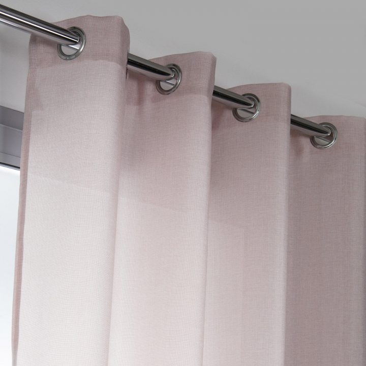 Rideau Tamisant, Copenhague, Rose Pastel, L.140 X H.250 Cm serapportantà Voilage Leroy Merlin