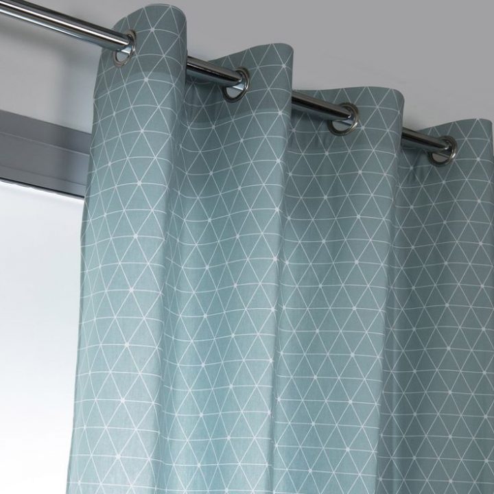 Rideau Tamisant, Coton, Antares Bleu Baltique N°5 L.140 X intérieur Leroy Merlin Rideaux