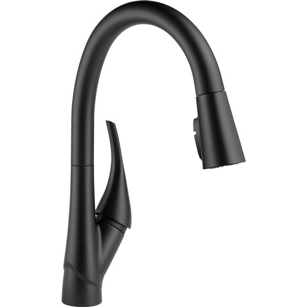 Robinet De Cuisine Delta Esque, 15,75 Po, 1 Poignée, Noir concernant Robinet Cuisine Rona