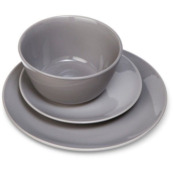 Room Essentials, Coupe 12Pc Dinnerware Set Gray , Grey avec Home Essential Tringles A Rideaux Plates