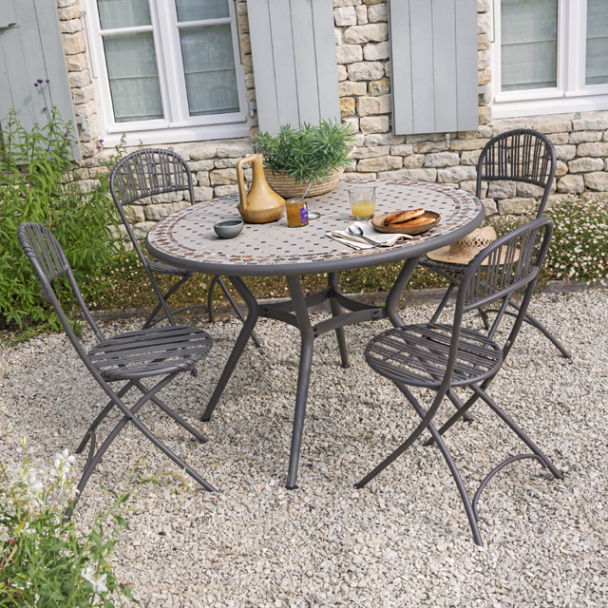 Salon De Jardin Mosaique Bleu – Jardin Piscine Et Cabane serapportantà Salon De Jardin Lavande