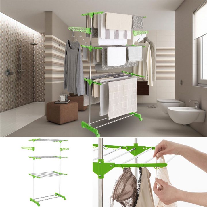 Séchoir À Linge Inox Maxima Vert Étendoir Pliable Linge Et encequiconcerne Étendoir À Linge Gifi