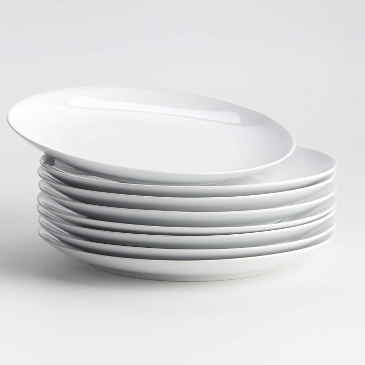 Set Of 8 Essential Dinner Plates + Reviews | Crate And Barrel encequiconcerne Home Essential Tringles A Rideaux Plates