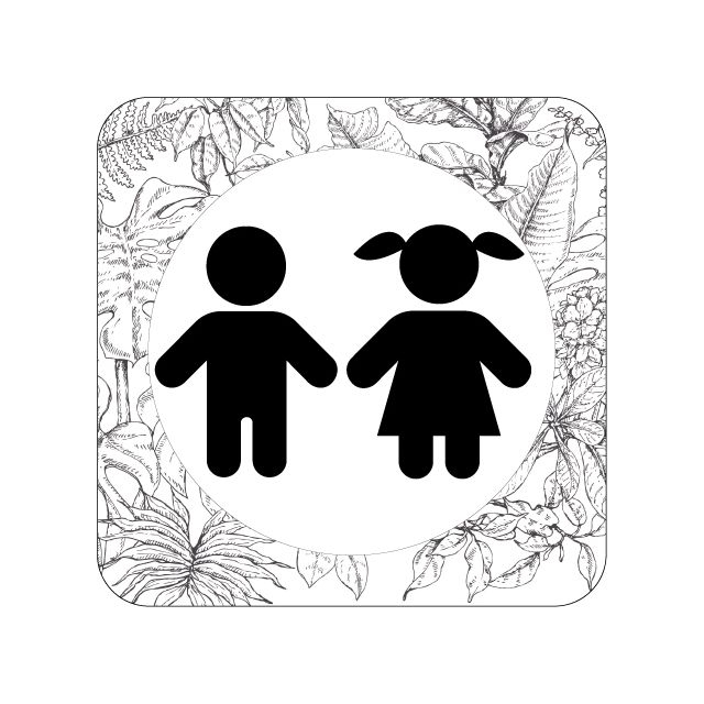 Signaletique Biz – Plaque De Porte – Pvc 1.5Mm -Toilette intérieur Signaletique Toillettes Filles