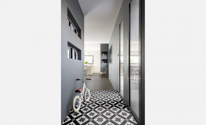 Sol Vinyle Booster, Aspect Carreau De Ciment Noir Et Blanc tout Sol Vinyle Cabochon Noir Et Blanc