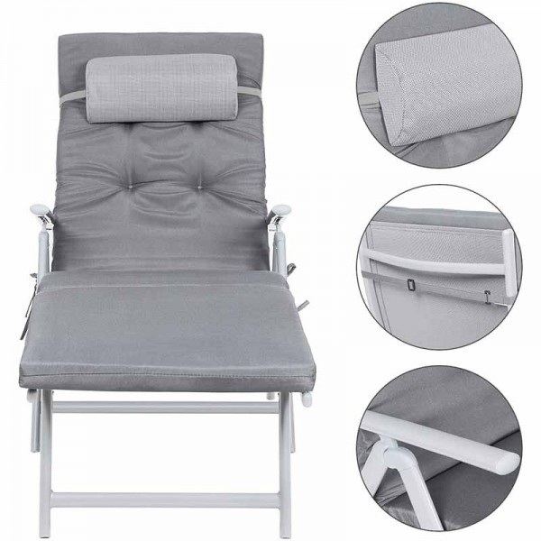 Songmics Chaise Longue Pliable Avec Dossier Réglable Et dedans Matelas Chaise Longue Gifi