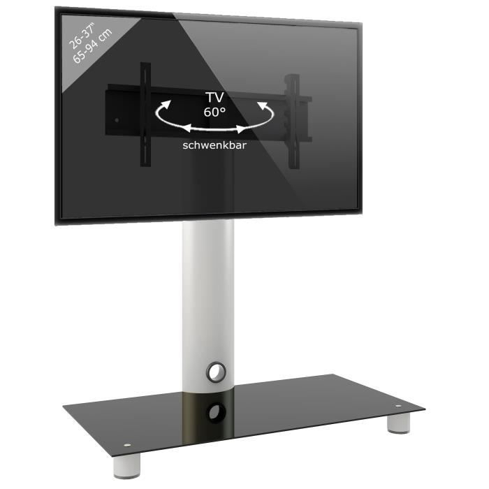 Standol Pied Support Tv Écran Plat Led Plasma Argent Verre encequiconcerne Meuble Sb Concept / Ecran 65 Pouces