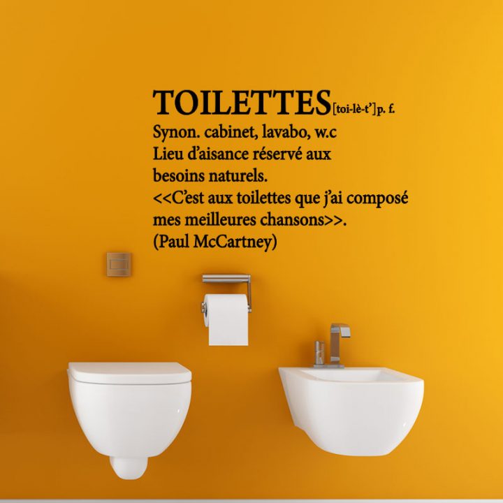 Sticker Citation C'Est Aux Toilettes Que J'Ai Composé tout Image Humour Wc Propre