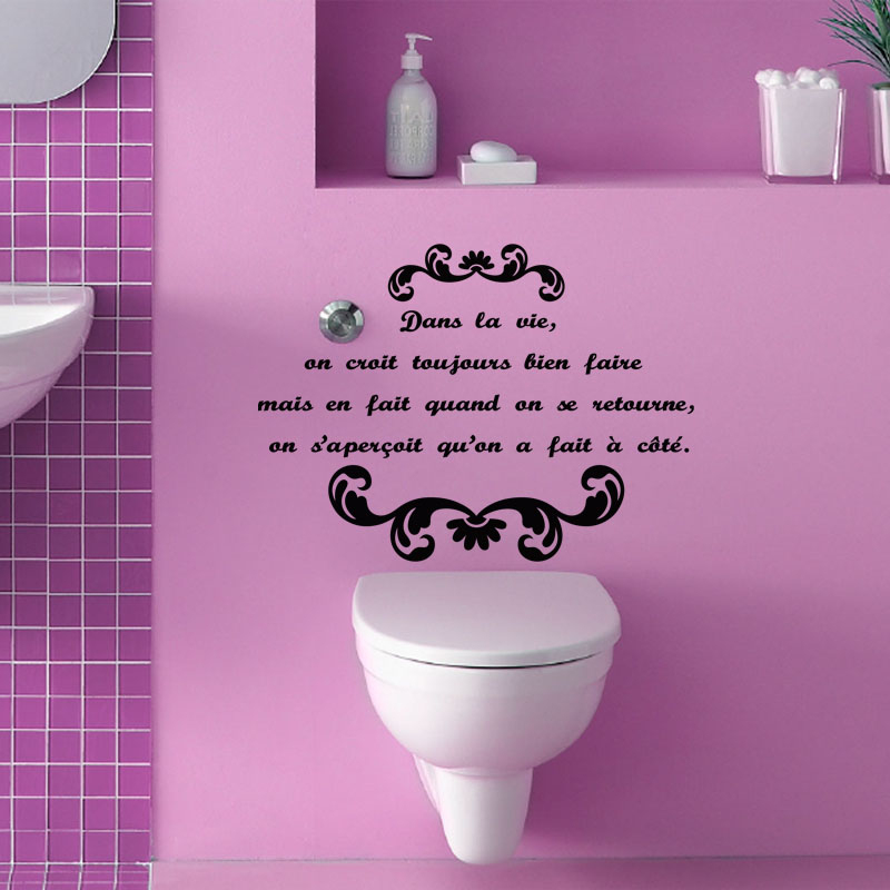 Sticker Citation Dans La Vie On Croit Toujours avec Affiche Wc Propres