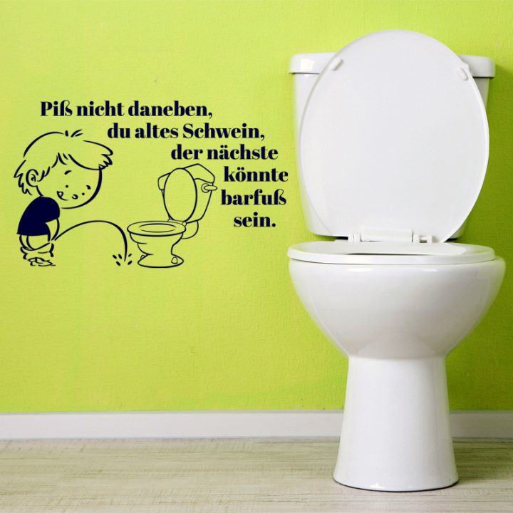 Sticker Citation Wc Pis Nicht Daneben, Du Altes Schwein concernant Affiche Wc Propres