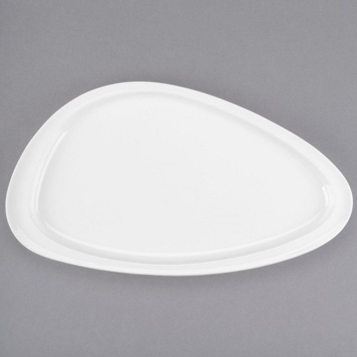Syracuse China 905356404 Slenda 13 3/4" X 7 1/2" Triform intérieur Rideau Plate Syracuse China 905356404 Slenda 13 3/4" X 7 1/2" Triform intérieur Rideau Plate
