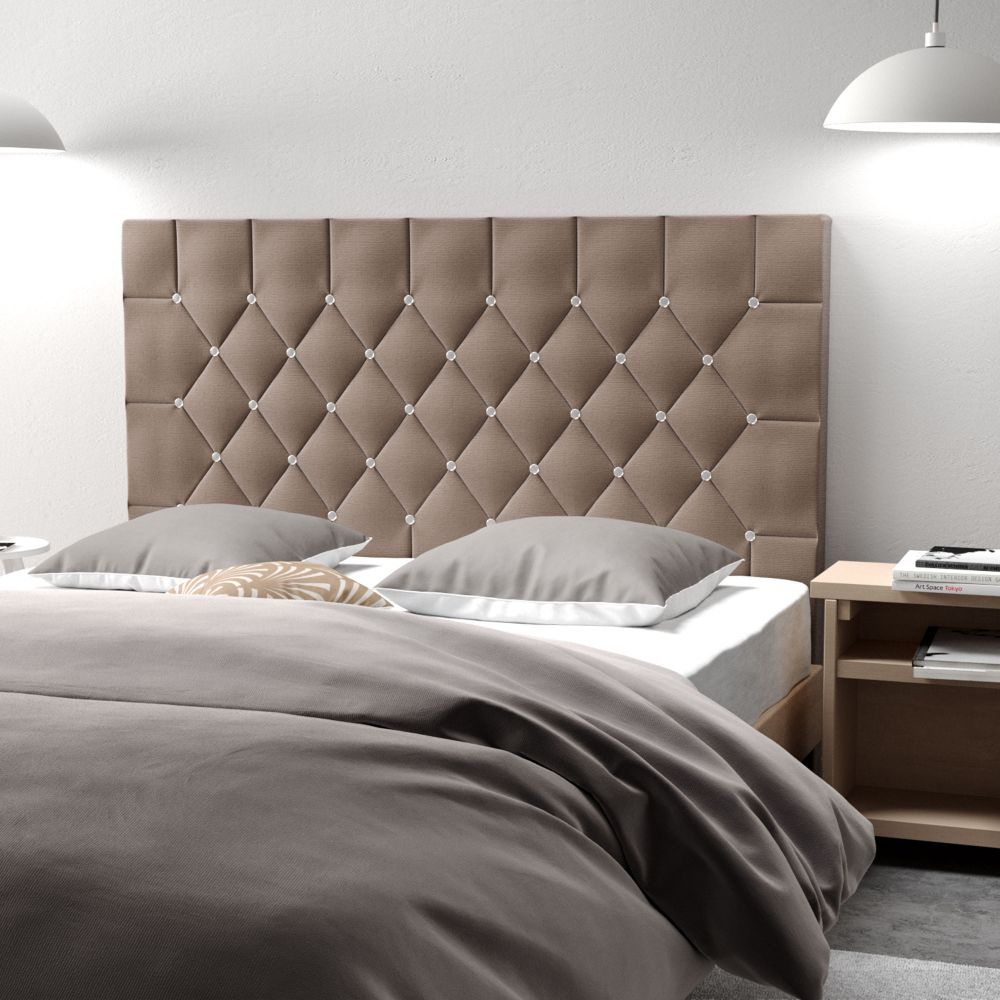 Tête De Lit 180 Diamanda Tissu Bois 180X118X8 Pas Cher encequiconcerne Tete De Lit Nouchara