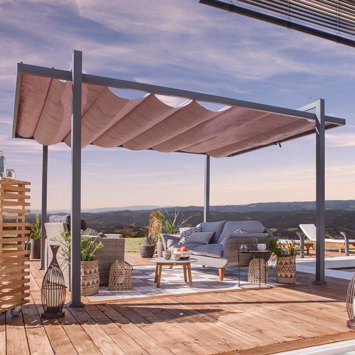 Toile Pour Tonnelle Ronde 3M50 – Find Gallery serapportantà Iloha Hesperide