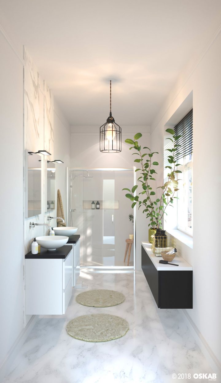 Toute En Longueur, Cette Salle De Bains De 7,6M2 Évoque encequiconcerne 4M2 Salle De Bain En Longueur