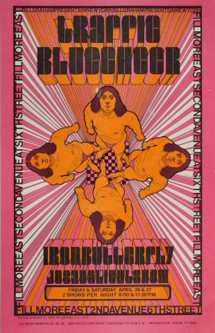 Traffic Vintage Concert Poster From Fillmore East, Apr 26 concernant Poster Traffic Vintage Concert Poster From Fillmore East, Apr 26 concernant Poster