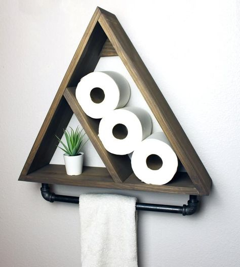 Triangle Bathroom Shelf With Industrial Farmhouse Towel avec Tringle Industrielle Diy