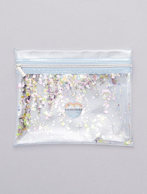 Trousse De Toilette Transparente Avec Paillettes Fille destiné Trousse De Toilette Transparente Carrefour