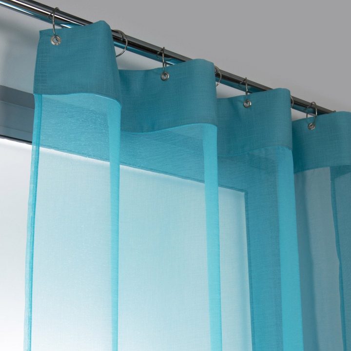 Voilage Tamisant, Cleo, Bleu Atoll N°4, L.140 X H.250 Cm dedans Voilage Leroy Merlin