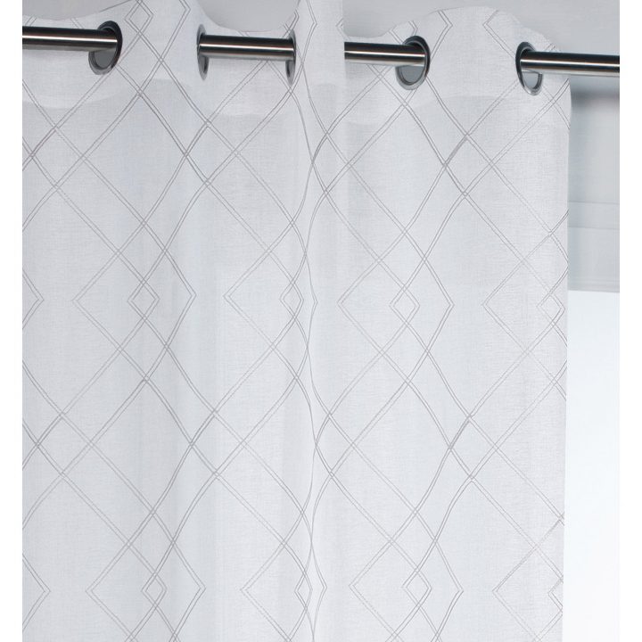 Voilage Tamisant, Corner, Gris, L.140 X H.240 Cm | Leroy concernant Voilage Leroy Merlin