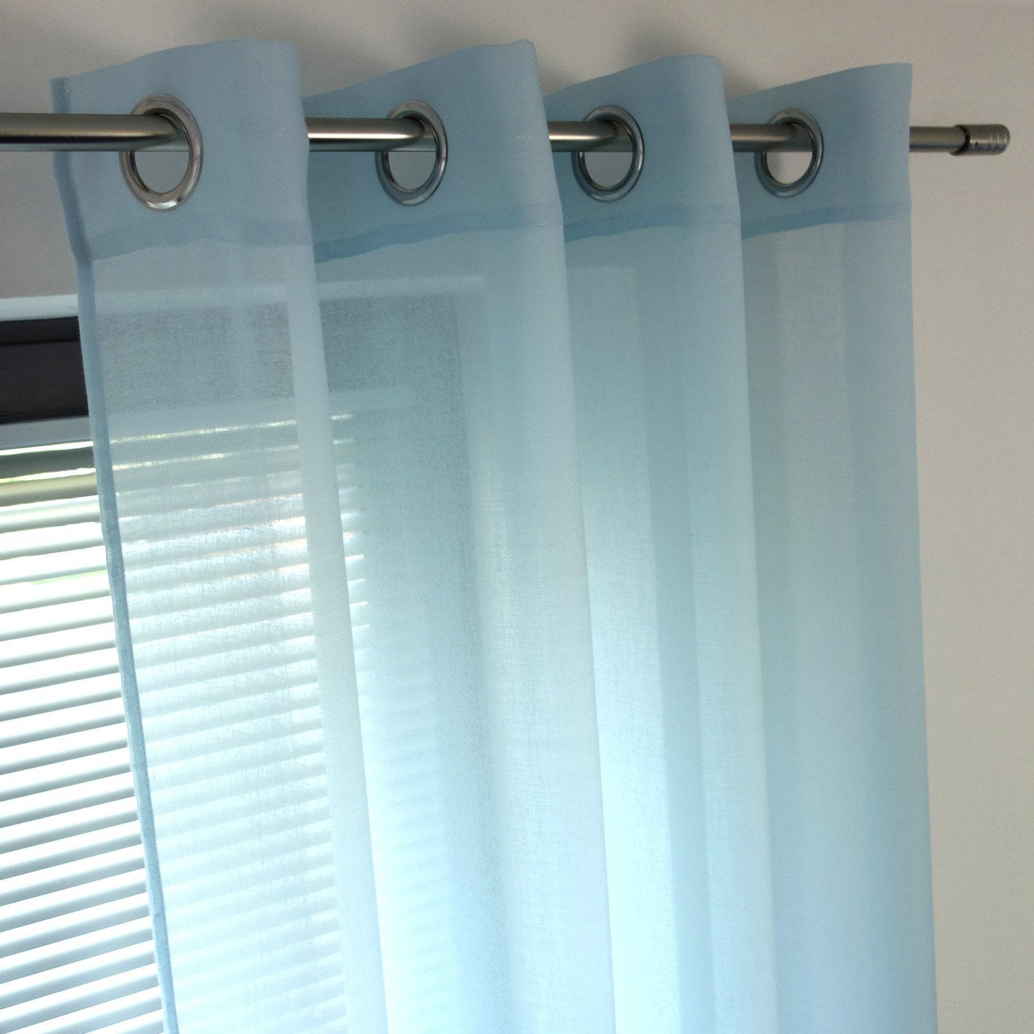 Voilage Tamisant, Niagara, Bleu Glacier, L.140 X H.260 Cm serapportantà Leroy Merlin Voilage