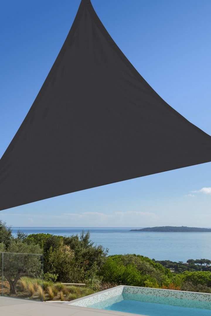 Voile D'Ombrage Triangulaire Gris Anthracite L.300 X L.300 dedans Leroy Merlin Voiles