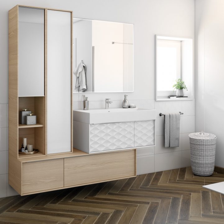meuble salle de bain blanc et bois meuble salle de bain blanc et bois