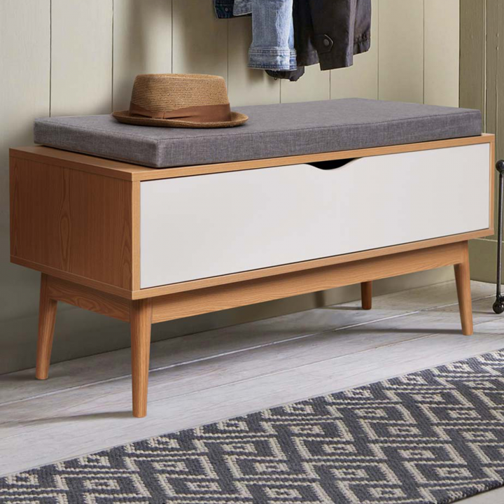 meuble d’entrée blanc et bois meuble d’entrée blanc et bois