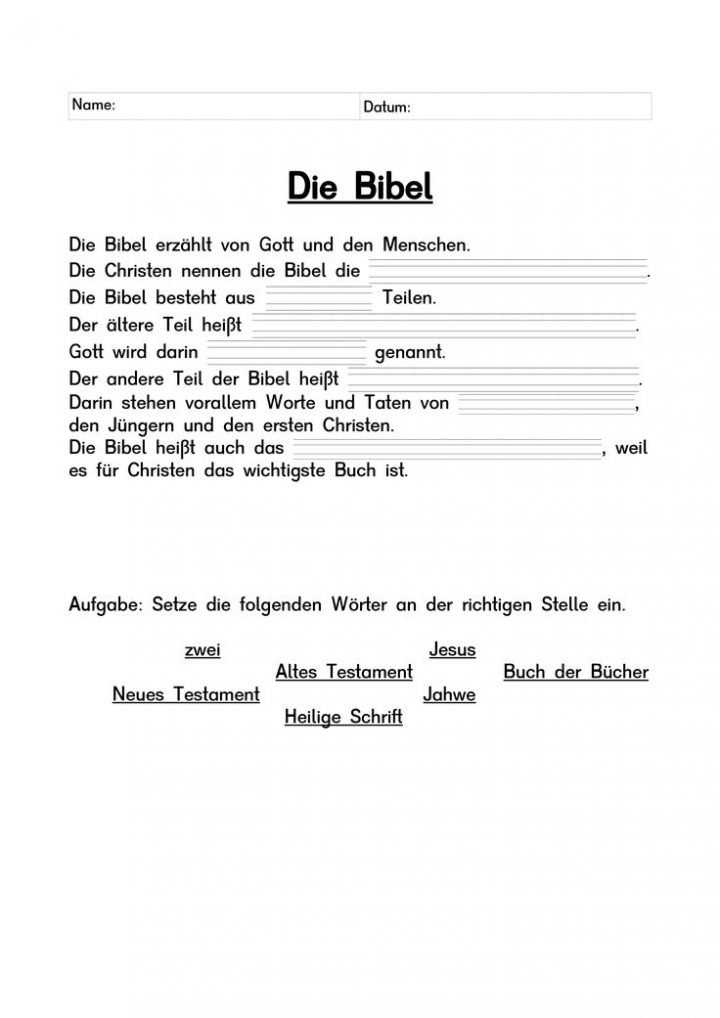 religion klasse 5 arbeitsblätter bibel kostenlos
