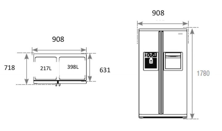 dimension meuble frigo encastrable