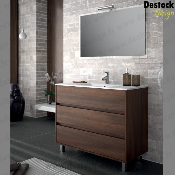 meuble salle de bain marron